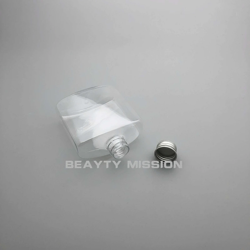 BEAUTY MISSION Clear 250 мл 24 шт пустая квадратная плоская бутылка для сока воды, алюминиевая крышка ПЭТ утолщение многоразового творчества бутылка