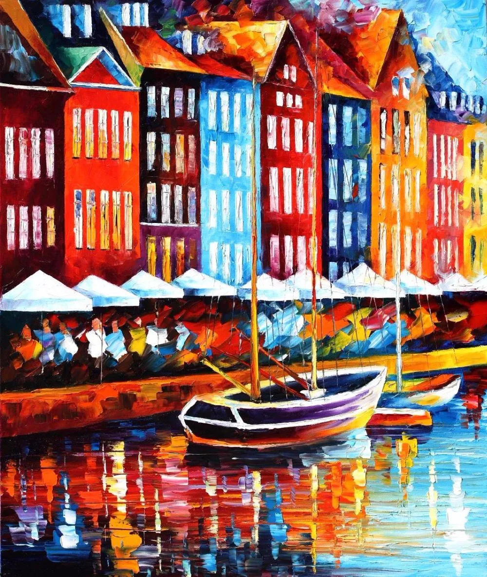 Peinture à L Huile Sur Toile Moderne Paysage peinture à vendre coloré peintures à l'huile toile copenhague