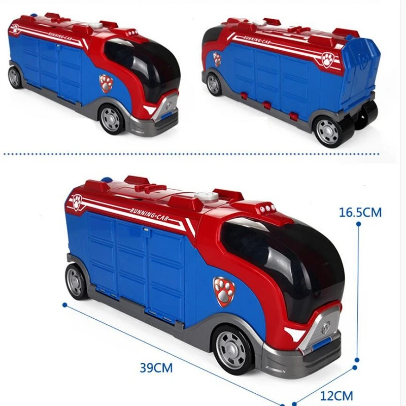 Paw Patrol Toys Dog Bus Toys Music Includes 3 car patrulla canina Anime Figurine Car PVC Action Figure model Children Best Gifts