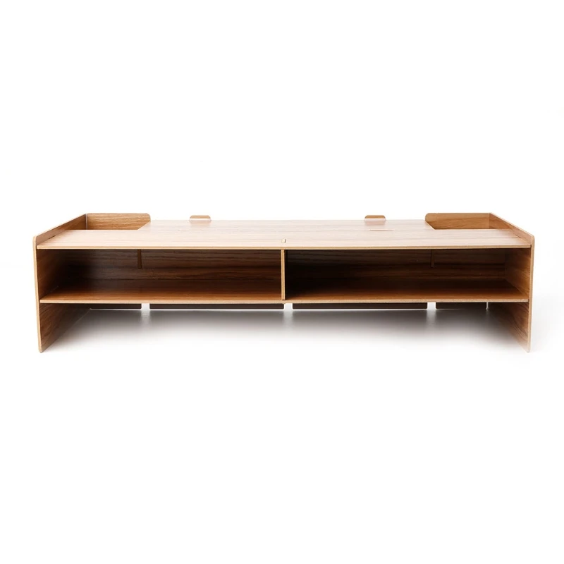 أسود حامل شاشة الخشب حامل سطح المكتب الناهض حامل تلفاز منظم مكتب مربع للكمبيوتر محمول