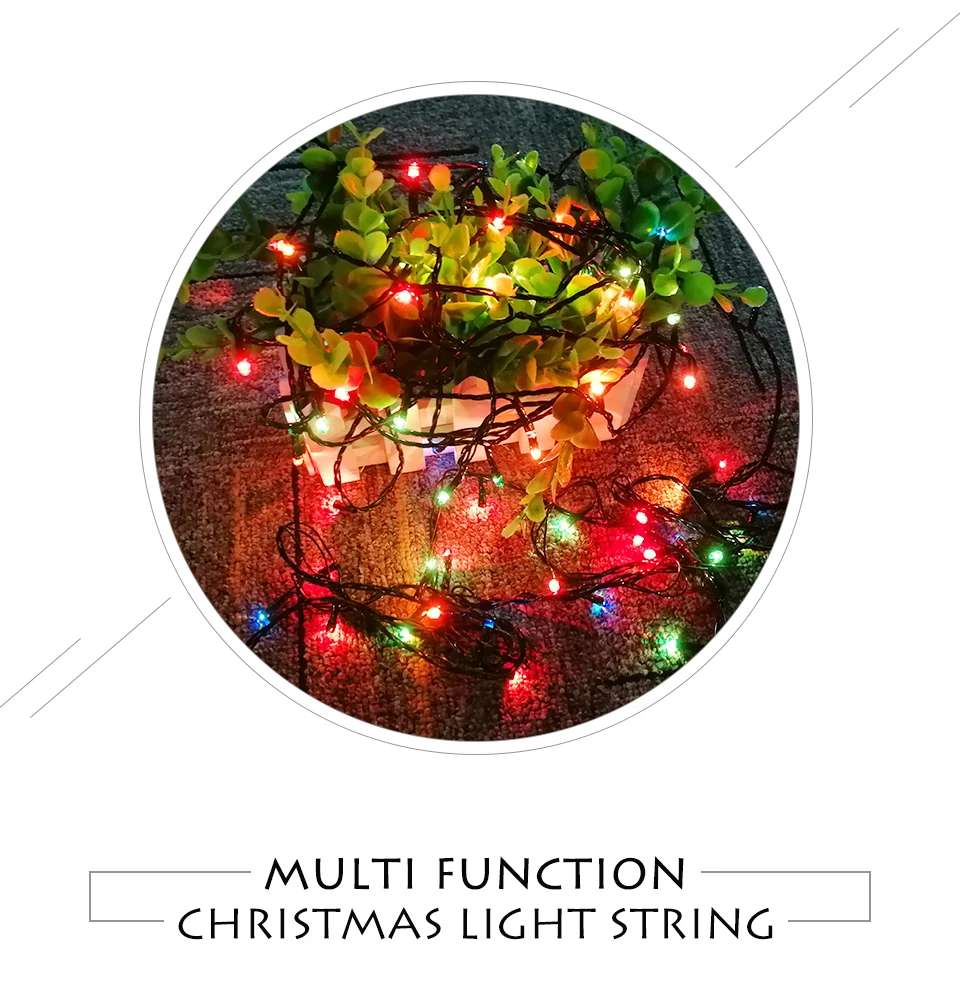 10M 100 LED String Garland RGB Christmas Tree Fairy Lights Luce EU Plug Waterproof Home Garden Party Outdoor Holiday Decoration (1)