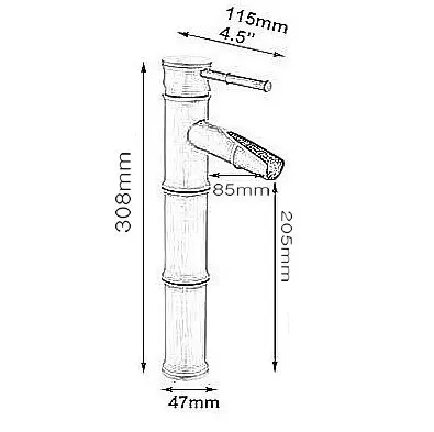 Высокий бамбуковый кран водопад золотого цвета для ванной 8026K|bathroom tap|bamboo waterfallbamboo