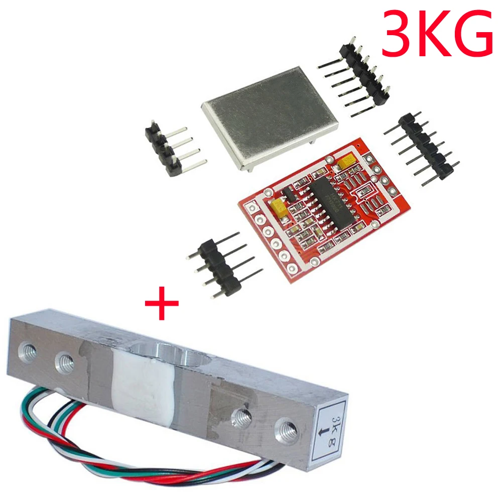 

3KG Digital Load Cell Weight Sensor Portable Electronic Kitchen Scale + HX711 AD Weighing Sensor Module Metal Shied for Arduino