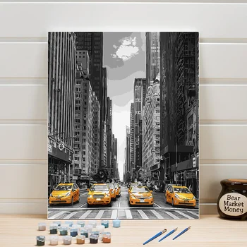 

Drawing By Numbers One Piece 40x50 City Street DIY Paint Acrylics On Canvas Oil Paintings Kits Wall Arts Pictures For Home Decor
