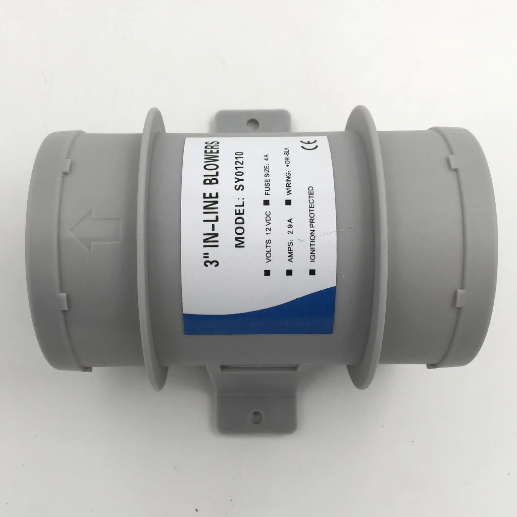 Marine In-Line Bilge Turbo Blower 12 Volt Water Resistant White Suit  ABS Boat Parts Accessories 12V 4.0A