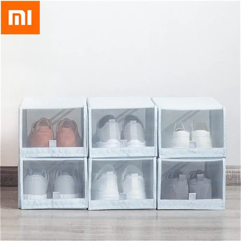 

Original Xiaomi Mi Home 2PCS Shoe Storage Box Tidy Foldable Shoe Organiser Save Space Box Storage Bags
