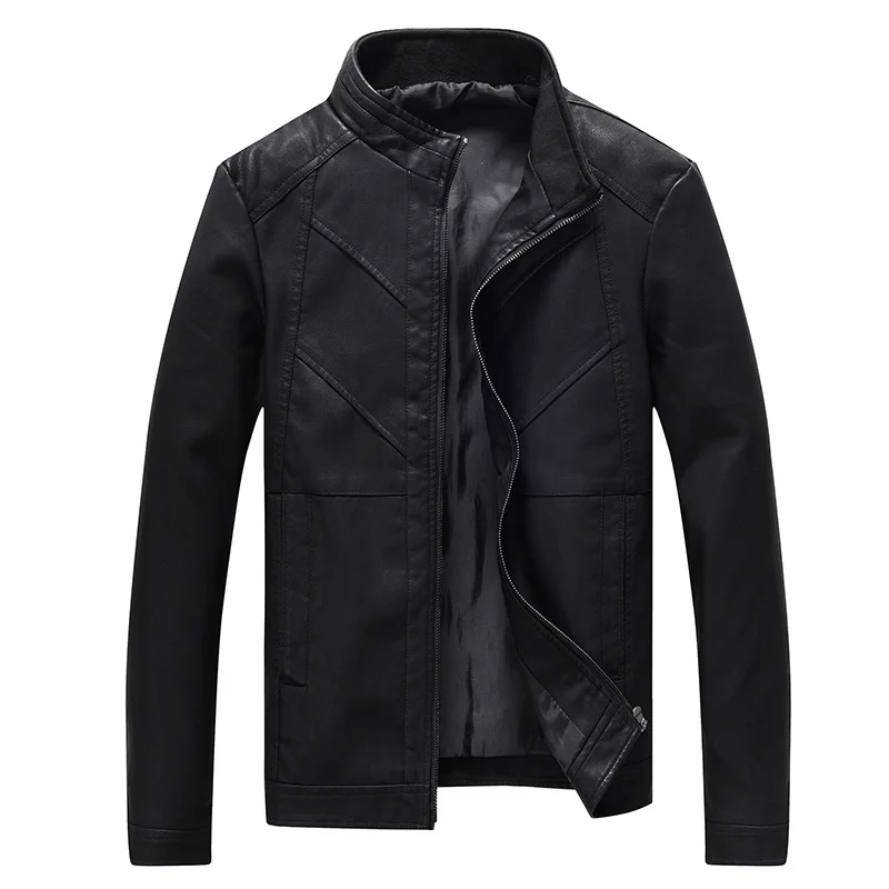 

Quality PU Leather Bomber Jacket Men Coats Brand Outerwear Men Business Hip Hop Male Jackets Mens Jeans Jacket Coat 4XL