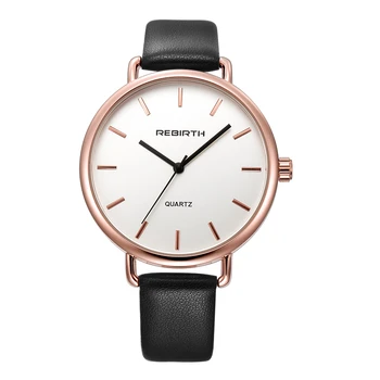 

REBIRTH Girls Casual Watch Women Fashion Dress Watches Gold Case Business Clock Ladies Quartz Wristwatch Relogio Masculino