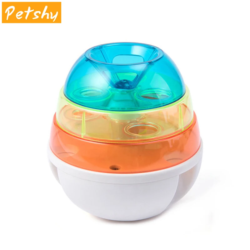 Petshy еда для кошек и собак мяч для игры игрушка красочный пластик Забавный IQ тренировщик Регулируемая скорость кормления Сумочка для