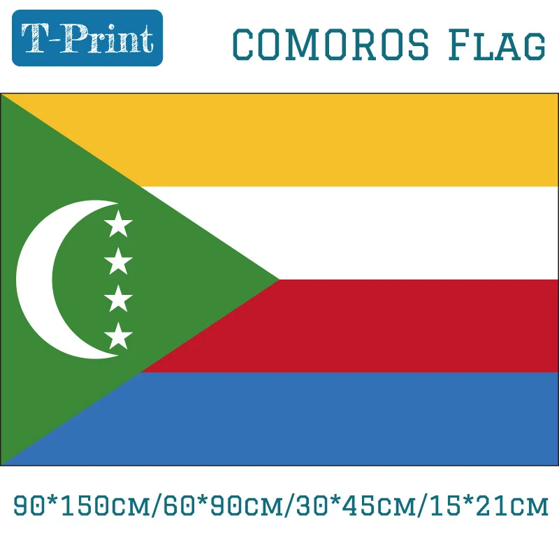 The Federal And Islamic Republic Of The Comoros Flag 60*90cm 90*150cm 15*21cm For Event Office Home decoration   Car Flag the republic of kiribati national flag 90 150cm 60 90cm 15 21cm 3x5ft hanging flag for event office