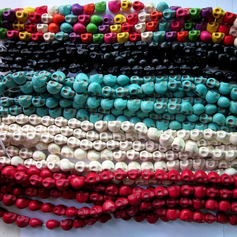 

30pcs/lot diy accessories skull synthetic skull loose beads size 10*13mm