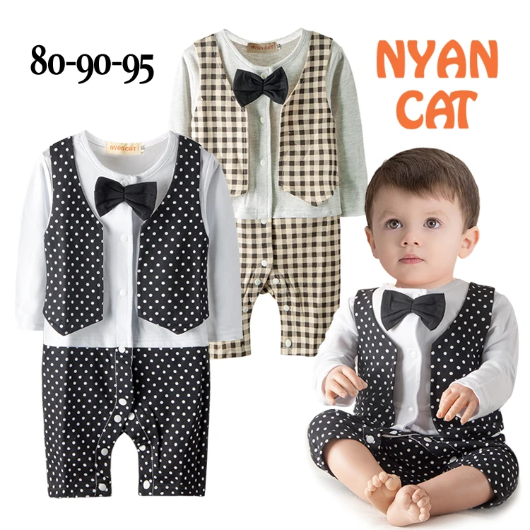Free Shipping 3sets/lot Baby Boy’s Formal long sleeve Romper
