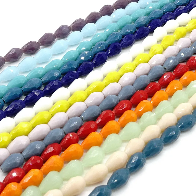 

Wholesale 20pcs Faceted Teardrop Glass Crystal Loose Spacer Beads 8x12mm HOT