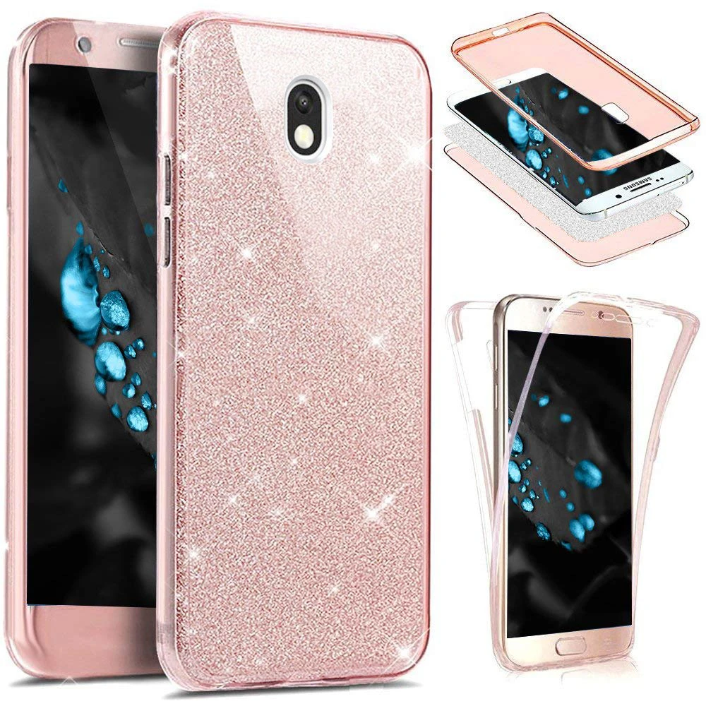 Чехол Funda J3 J5 J7 2017 чехол с полной защитой 360 блестящий ТПУ для Samsung Galaxy J330 J530 A3 A5 A7 A8 S5