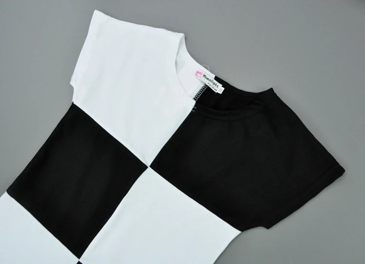 Футболка для маленьких девочек детская одежда черно-белая футболка для мальчиков с коротким рукавом 0514 sylvia sis