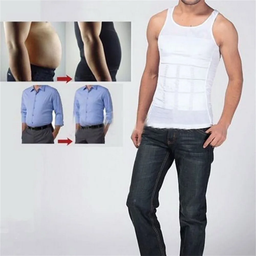 

Men Corset Body Slimming Tummy Shaper Vest Belly Waist Girdle Shirt Black/White Shapewear Underwear Waist Girdle Shirts