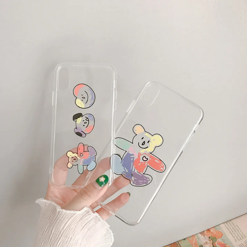 Мягкий силиконовый чехол с рисунком медведя для iphone X, чехол xs max cute Bear coque на iphone 6s 6 plus, матовый чехол для телефона 7 8 plus