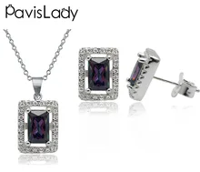 

Pavislady Real 925 Sterling Silver Earring and Necklace Jewelry Sets Geometric Fine Jewelry in Perfect Quality