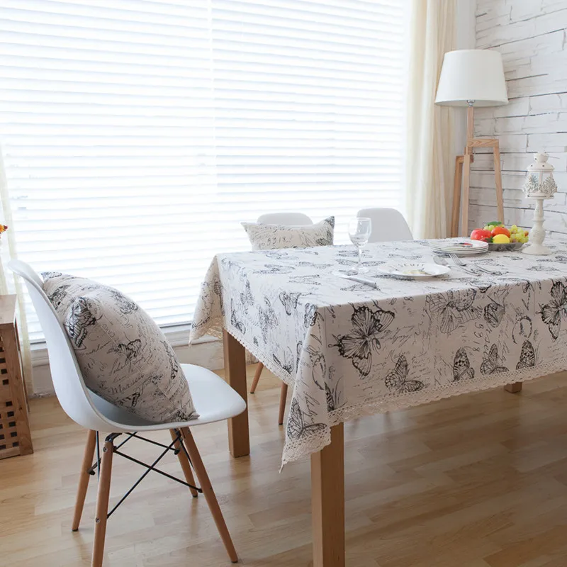 Бабочка Декоративный принт скатерть для стола льняная кружевная скатерть на обеденный стол крышка для кухни домашнее украшение для кофейни-бара