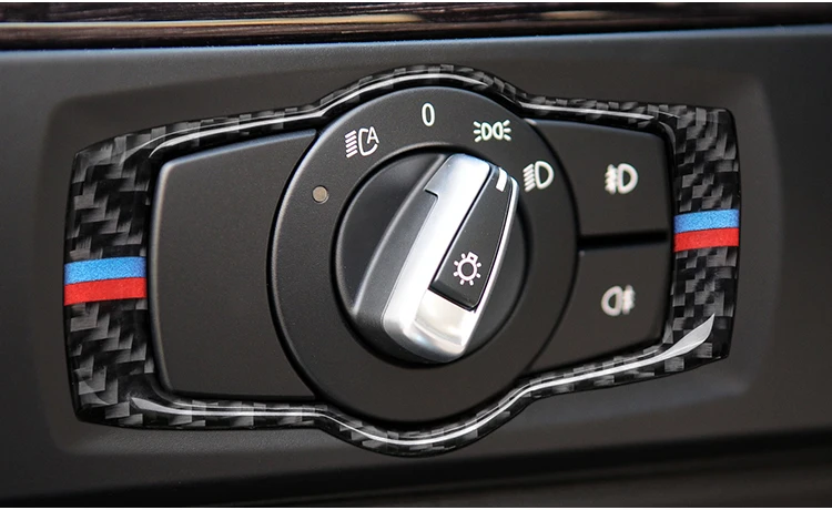 Для BMW E90 E92 E93 2008-2012 интерьер из углеродного волокна переключатель фар кнопки крышка отделка автомобиля Стайлинг наклейки 3 серии аксессуары