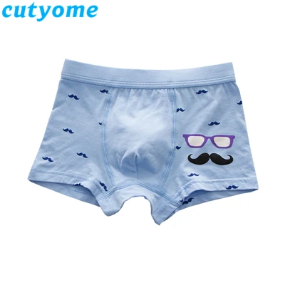 Cutyome/1 предмет, нижнее белье для мальчиков трусы-боксеры для малышей, детские трусики-стринги, трусы для подростков, детское нижнее белье, трусики одежда для мальчиков возрастом от 2 до 10 лет - Цвет: Blue Boys Shorts