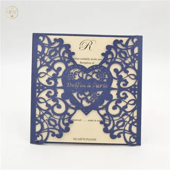 

Unique love heart laser cut custom wedding cards from Mery crafts