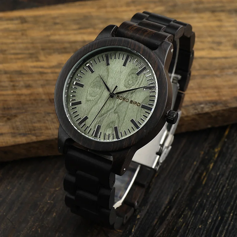 BOBO BIRD WM04 брендовые дизайнерские часы для мужчин и женщин из черного дерева кварцевые часы с деревянным ремешком модные наручные часы