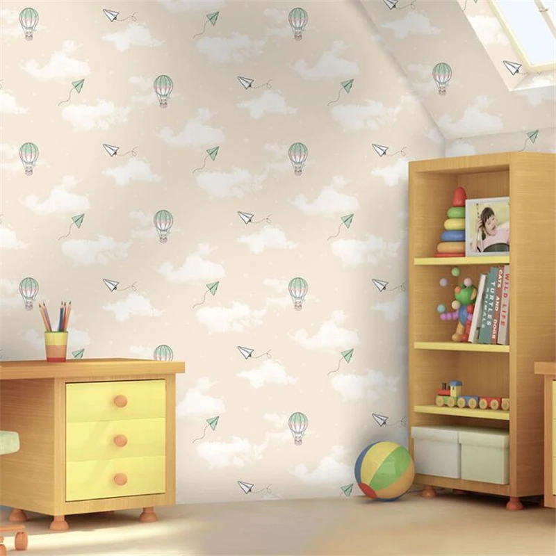 beibehang hot air balloon bear paper plane children room wallpaper blue sky white clouds pink balloon bedroom 3d wallpaper roll beibehang hot air balloon bear paper plane children room wallpaper blue sky white clouds pink balloon bedroom 3d wallpaper roll