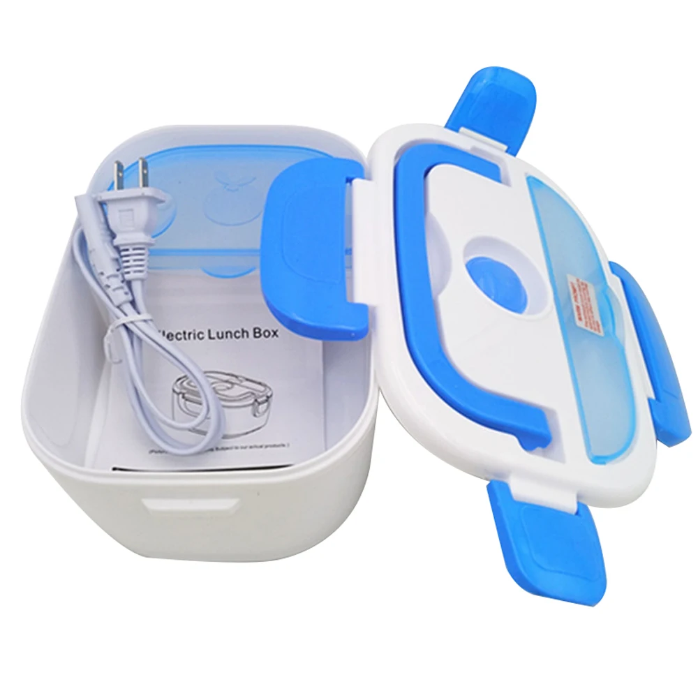 

Multifunctional Portable Electric Heating One-piece Separated Lunch Box Food Container Warmer with A Spoon