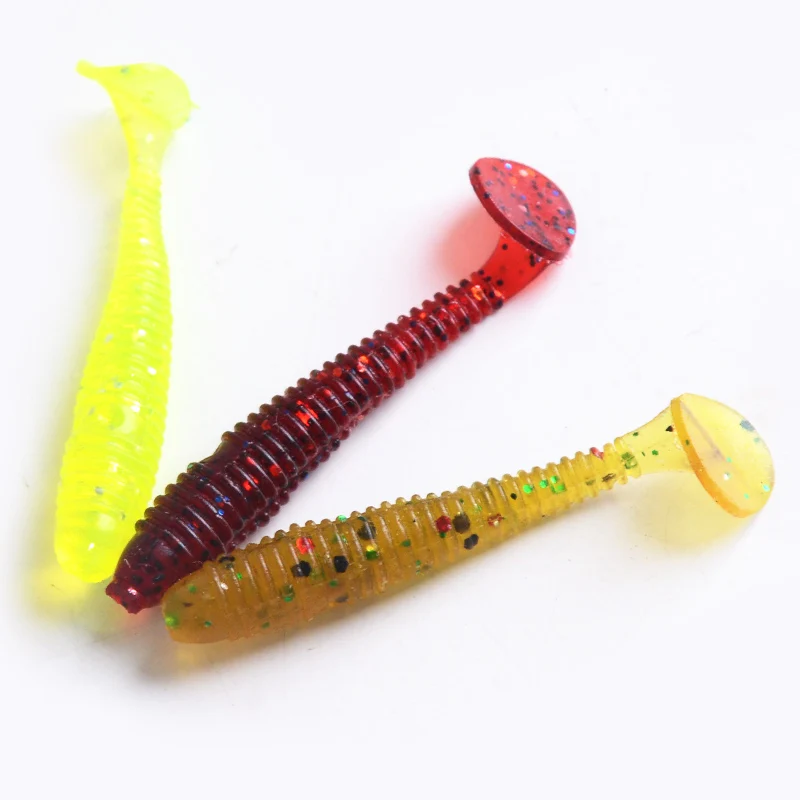 Fishing lure 20pcs/lot 0.5g 3.8cm Fishing Soft Bass Bait Wobblers Silicon Lure Jig Head T tail Artificial Fake Bait SwimBait