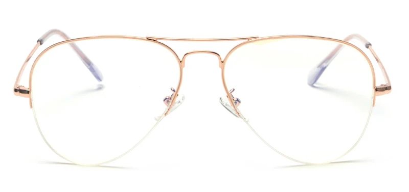 Peekaboo мужские Оптические очки, оправа из розового золота очки против голубого излучения, компьютерные очки, оправа для женщин, половинная оправа из металла - Цвет оправы: rose gold