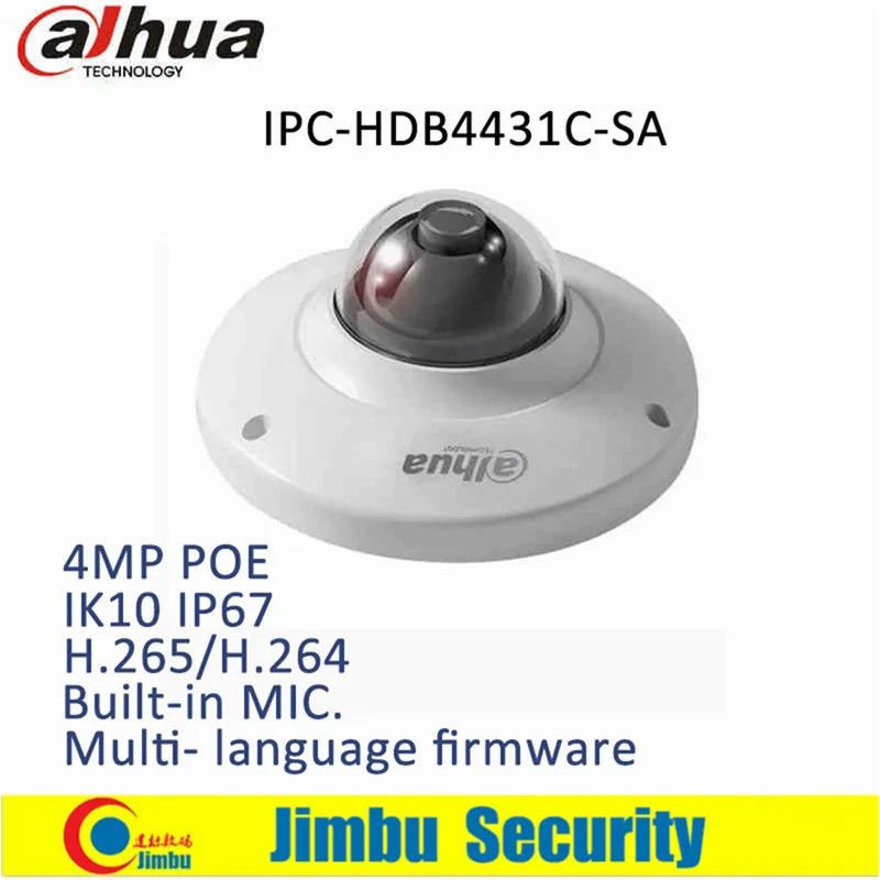 

Dahua IP Camera 4MP IPC-HDB4431C-SA H2.65 IK10 IP67 built-in MIC with SD Card slot POE CCTV Camera Replace IPC-HDB4300C