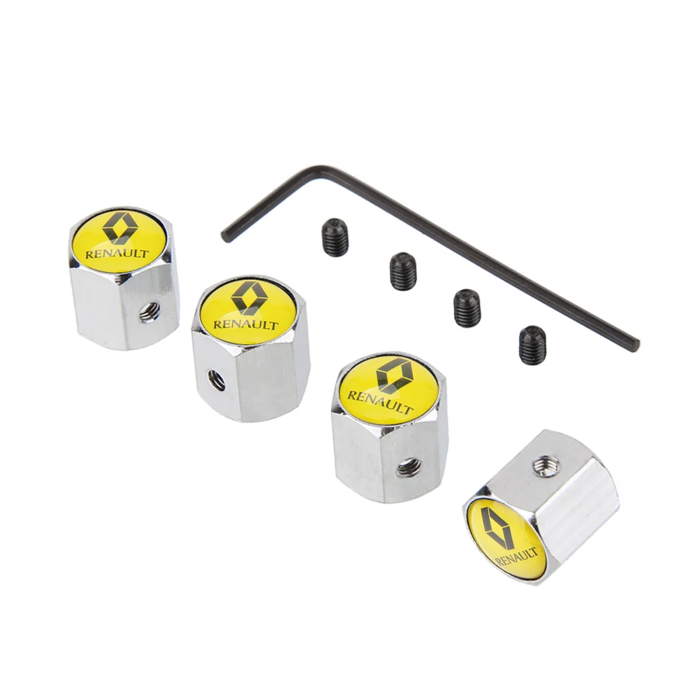 

Car Logo Tire Cap Anti-Theft Valve Caps Auto Accessories For Renault Clio Captur Fluence Megane Talisman Latitude Scenic Logan