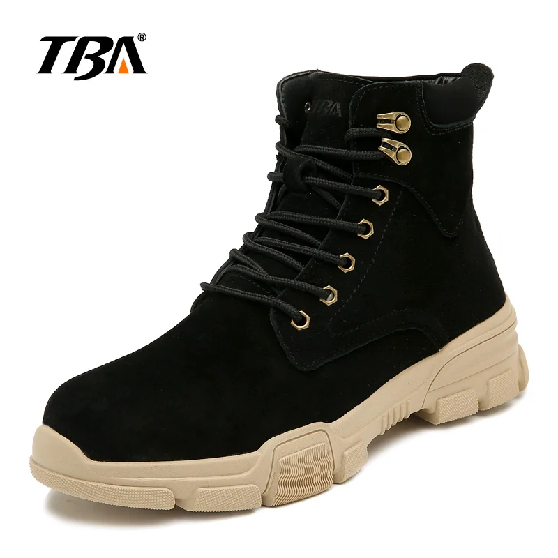 

2018 TBA 3818# Men's British Trend Warm Casual Boots Brown Cow Split with Flock Upper Muscle Outosle Male Walking Shoes