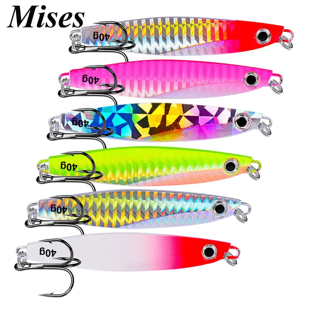 

Mises 21g 30g 40g Six Colors Long Shot Sinking Bionic Lead Alloy Spoon Lure Artificial Bait Metal Hard Bait Fishing Lure