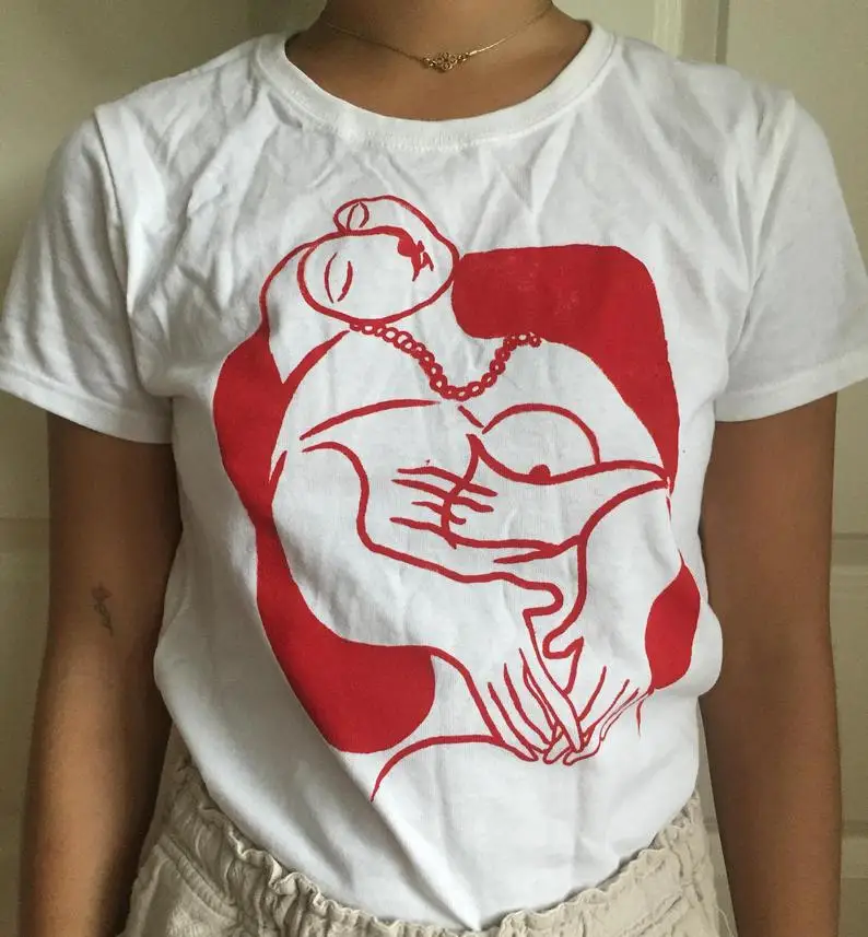 

Hot Sale Graphic Famous Oil Painting Screen Print Quality Casual Tee Shirt Female Summer Plus Size Loose Clothes Fashion T shirt