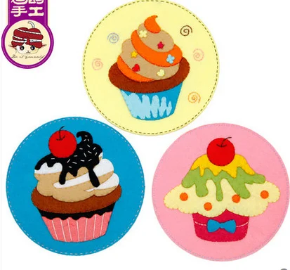 

Cute pattern coasters Fabric Felt kit Non-woven cloth Craft DIY Sewing set Felt Handwork Material DIY needlework supplies
