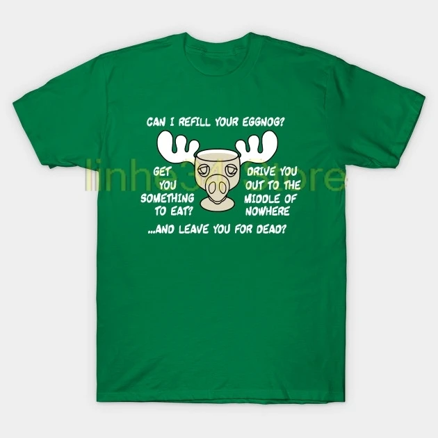 

2019 new Christmas t-shirt Can I refill you Eggnog T-Shirt Stranger Things Design T Shirt Casual Cotton O-Neck