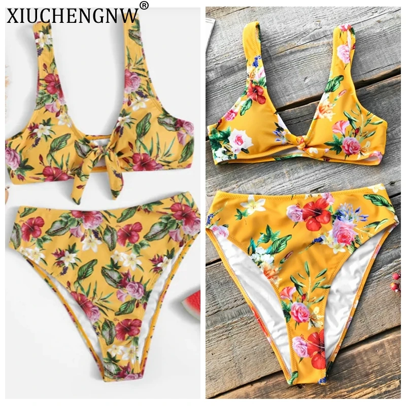

Flower Mini Bikini Suits Swimming Suit for Women Swim Wear Sexy Beachwear Sexy Plant Bikini Trajes De Banos Mujer 2019 Woman
