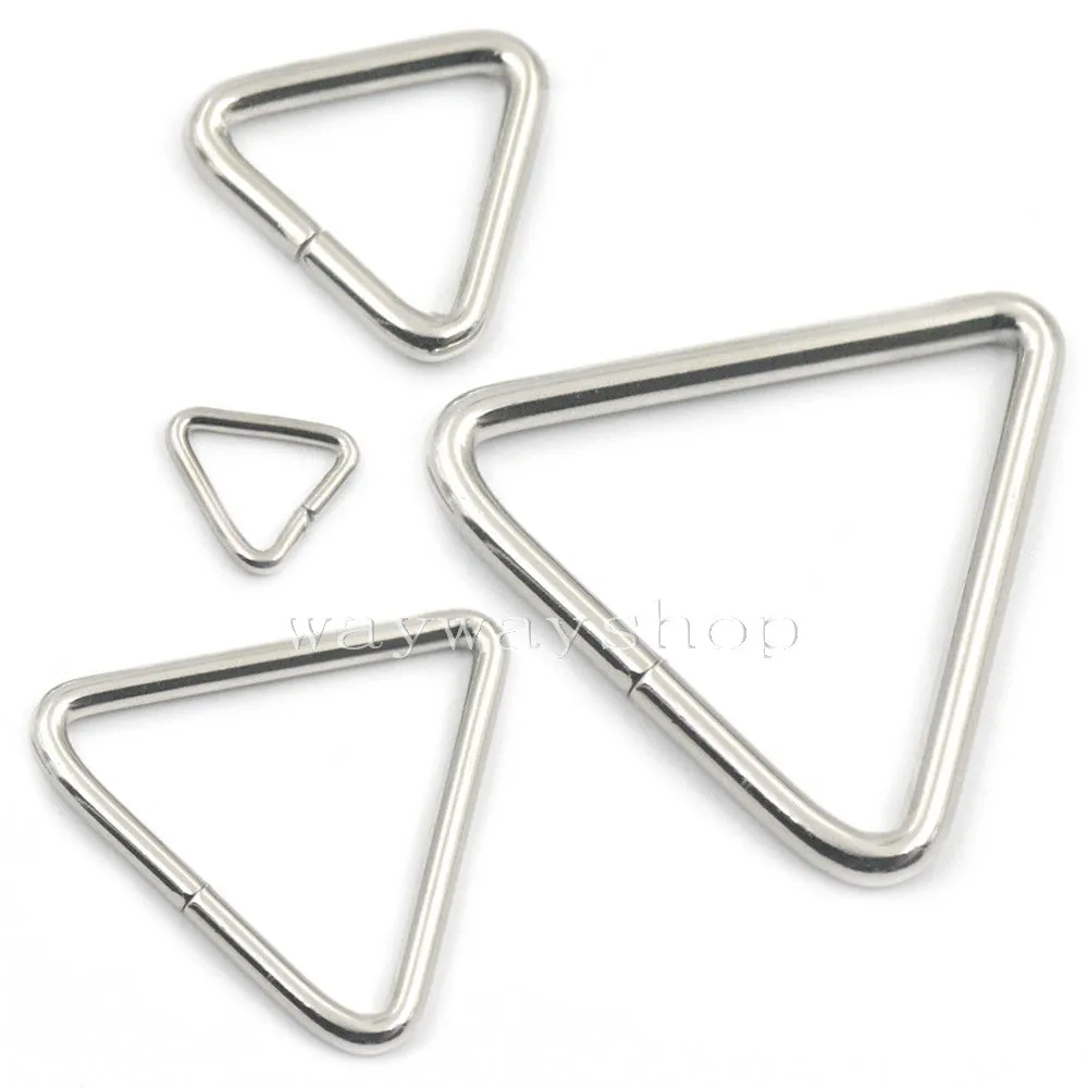

25 Pcs Triangles Ring Dee D Belt Buckle Webbing Strap Cotton 10mm 19mm 25mm 38mm Leather Bag DIY Nickel