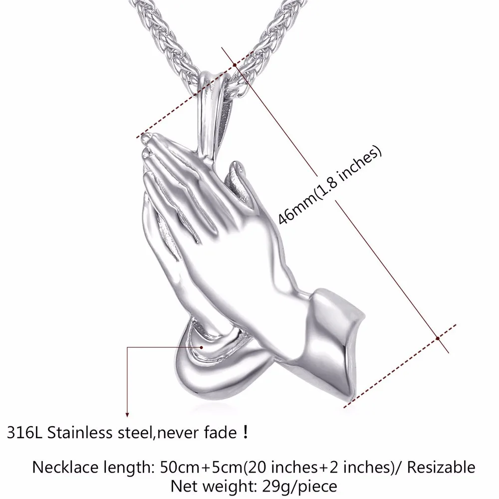 Ожерелье в виде молящихся рук, аниме, модное ювелирное изделие для женщин/мужчин, подарок, золотая цепочка из нержавеющей стали, ожерелье в виде молящихся рук GP2355