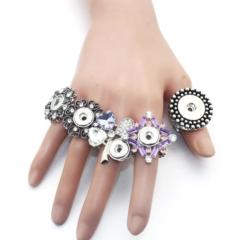 

Boom Life Adjustable Snap Button Rings For Snap Buttons Fit 18mm 12mm Metal Snap Buttons Women's Fashion Jewelry Men's Ring 5633