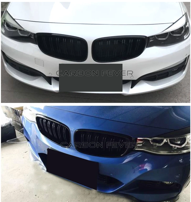 Две пары гоночных грилей для BMW F34 Gran Turismo 320i 328i 330i 335i 340i 325d глянцевая черная Решетка переднего бампера автомобиля Stying Grill