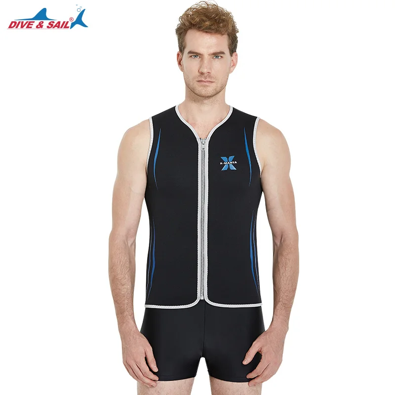 Men's Wetsuits Vest Sleeveless Top 3mm Neoprene Front Zipper / 1.5mm Pants Full Legs for Scuba Diving Surfing | Спорт и