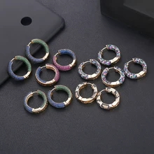 Jankelly, роскошные серьги-кольца круглой формы с кубическим цирконием для женщин, свадебные вечерние ювелирные изделия с кристаллами CZ, модные серьги