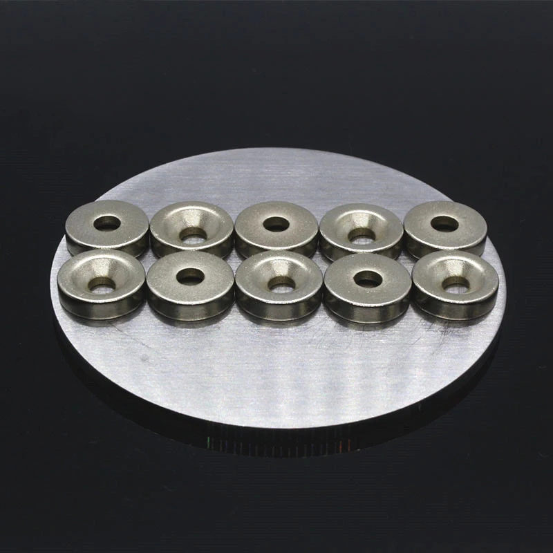 Anpro 10*3mm N52 5*3mm N35 Round Counterbore NdFeB Magnet Ring Hole 3MM Magnet Phone Holder Strong Magnet Disc