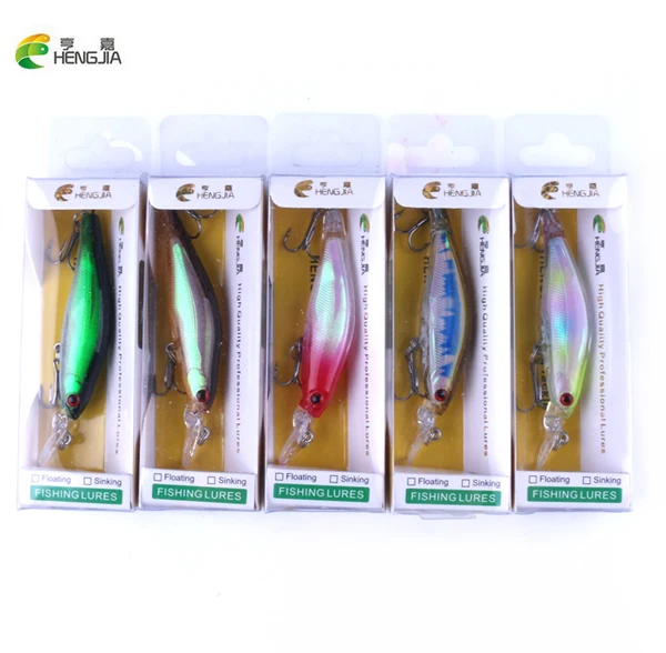 

HENGJIA 5PCS japan Hard Bait Lure Minnow 80mm 6.3g Water Sinking Wobbler Multicolor Pesca Artificial Bait fishing tackle