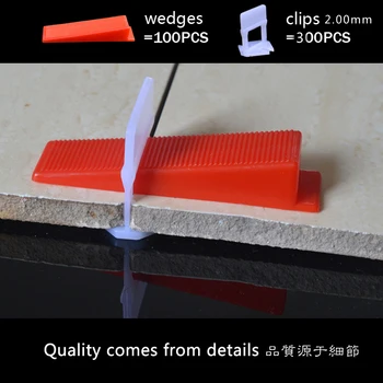 

300pcs 1.0/1.5/2.0/3.0mm Clip and 100pcs Red wedge FOR Tile Leveling System
