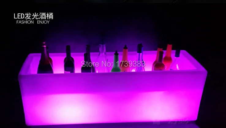 

Free Ship Waterproof Outdoor Leight120cm 47" 16 colors illuminated LED planter pot Lamp,LED glow Stand Long Rectangle Ice Bucket