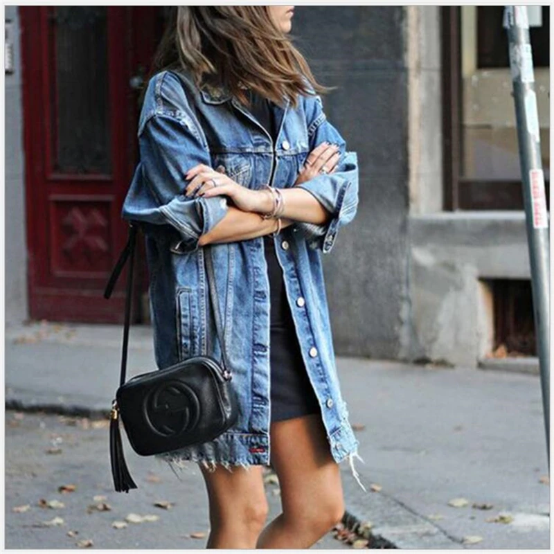 Most effective New Denim Jackets Women Hole Boyfriend Style Jean Jacket Denim Loose Spring Autumn Denim Jeans Coat